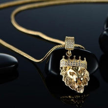 Load image into Gallery viewer, Father&#39;s Day! King of the Jungle Iced Out Pendant Necklace in 18K Gold