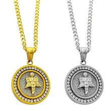 Load image into Gallery viewer, Swarovski Elements My Angel Circular Pendant Necklace in 14K Gold Plating - Two Options Available