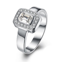 Load image into Gallery viewer, Sterling Silver Swarovski Emerald Cut Cocktail Ring