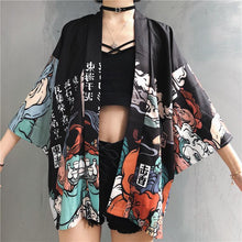 Load image into Gallery viewer, Japanese kimono cardigan Japanese kimono traditional woman 2019 cosplay yukata female obi Japanese streetwear haori FF1126K