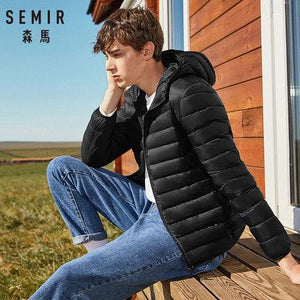 SEMIR brand men down jacket casual fashion winter jacket for men Hooded windbreaker white duck coat male outwear