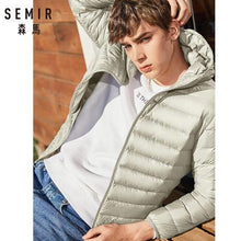 Load image into Gallery viewer, SEMIR brand men down jacket casual fashion winter jacket for men Hooded windbreaker white duck coat male outwear