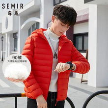 Load image into Gallery viewer, SEMIR brand men down jacket casual fashion winter jacket for men Hooded windbreaker white duck coat male outwear