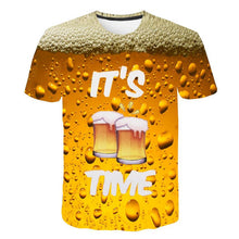 Load image into Gallery viewer, funny t shirts Summer 2019 men&#39;s clothing brand o-neck clock jacket beer short-sleeved 3d t shirt digital printing T-shirt large