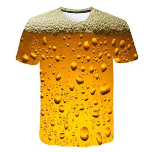 funny t shirts Summer 2019 men's clothing brand o-neck clock jacket beer short-sleeved 3d t shirt digital printing T-shirt large