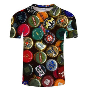 funny t shirts Summer 2019 men's clothing brand o-neck clock jacket beer short-sleeved 3d t shirt digital printing T-shirt large