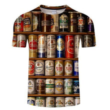 Load image into Gallery viewer, funny t shirts Summer 2019 men&#39;s clothing brand o-neck clock jacket beer short-sleeved 3d t shirt digital printing T-shirt large