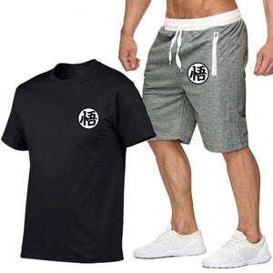 Summer Short Sets Men Casual Suits Sportswear Tracksuit cotton t-shirt+shorts high quality Casual Hip hop print brand clothing