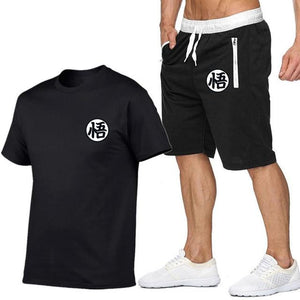 Summer Short Sets Men Casual Suits Sportswear Tracksuit cotton t-shirt+shorts high quality Casual Hip hop print brand clothing