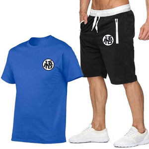 Summer Short Sets Men Casual Suits Sportswear Tracksuit cotton t-shirt+shorts high quality Casual Hip hop print brand clothing