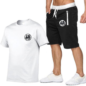 Summer Short Sets Men Casual Suits Sportswear Tracksuit cotton t-shirt+shorts high quality Casual Hip hop print brand clothing