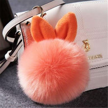 Load image into Gallery viewer, 2019 Fur Pom Pom Keychains Fake Rabbit fur ball key chain porte clef pompom de fourrure fluffy Bag Charms bunny keychain Keyring