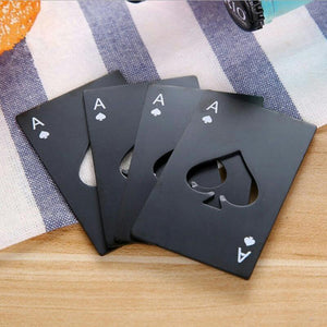 Black/Silver Poker Card  Spades Beer Bottle Opener Personalized Stainless Steel Bottle Opener Bar Tool