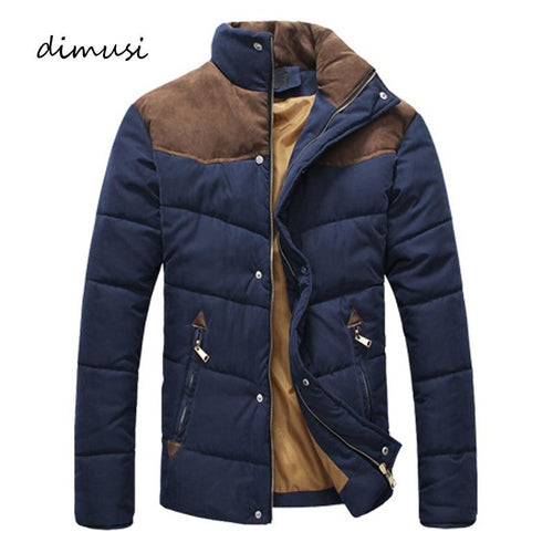 DIMUSI Winter Jacket Men Warm Casual Parkas Cotton Stand Collar Winter Coats Male Padded Overcoat Outerwear Clothing4XL,YA332