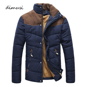 DIMUSI Winter Jacket Men Warm Casual Parkas Cotton Stand Collar Winter Coats Male Padded Overcoat Outerwear Clothing4XL,YA332