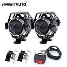 Load image into Gallery viewer, 2PCS White motorcycle headlights auxiliary lamp U5 led motorbike spotlight accessories 12V moto DRL spot head lights