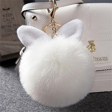 Load image into Gallery viewer, 2019 Fur Pom Pom Keychains Fake Rabbit fur ball key chain porte clef pompom de fourrure fluffy Bag Charms bunny keychain Keyring