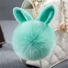 Load image into Gallery viewer, 2019 Fur Pom Pom Keychains Fake Rabbit fur ball key chain porte clef pompom de fourrure fluffy Bag Charms bunny keychain Keyring