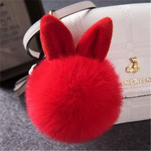 Load image into Gallery viewer, 2019 Fur Pom Pom Keychains Fake Rabbit fur ball key chain porte clef pompom de fourrure fluffy Bag Charms bunny keychain Keyring