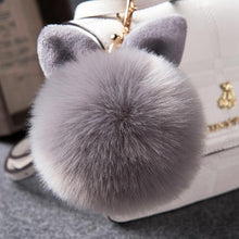 Load image into Gallery viewer, 2019 Fur Pom Pom Keychains Fake Rabbit fur ball key chain porte clef pompom de fourrure fluffy Bag Charms bunny keychain Keyring