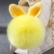 Load image into Gallery viewer, 2019 Fur Pom Pom Keychains Fake Rabbit fur ball key chain porte clef pompom de fourrure fluffy Bag Charms bunny keychain Keyring