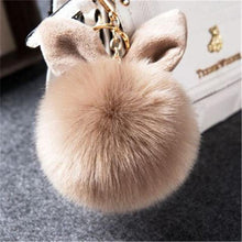 Load image into Gallery viewer, 2019 Fur Pom Pom Keychains Fake Rabbit fur ball key chain porte clef pompom de fourrure fluffy Bag Charms bunny keychain Keyring