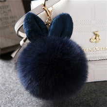 Load image into Gallery viewer, 2019 Fur Pom Pom Keychains Fake Rabbit fur ball key chain porte clef pompom de fourrure fluffy Bag Charms bunny keychain Keyring