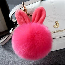 Load image into Gallery viewer, 2019 Fur Pom Pom Keychains Fake Rabbit fur ball key chain porte clef pompom de fourrure fluffy Bag Charms bunny keychain Keyring