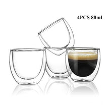 Load image into Gallery viewer, 80/250/350/450ml Heat-resistant Double Wall Glass Cup Beer Coffee Cups Handmade Healthy Drink Mug Tea Mugs Transparent Drinkware