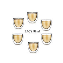 Load image into Gallery viewer, 80/250/350/450ml Heat-resistant Double Wall Glass Cup Beer Coffee Cups Handmade Healthy Drink Mug Tea Mugs Transparent Drinkware