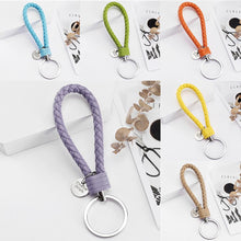 Load image into Gallery viewer, Vicney 33 Colors PU Leather Braided Woven Rope bts keychain DIY bag Pendant Key Chain Holder Car Keyrings Men Women Keychain