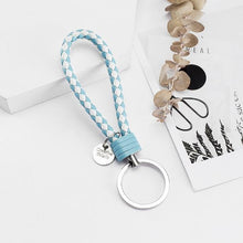 Load image into Gallery viewer, Vicney 33 Colors PU Leather Braided Woven Rope bts keychain DIY bag Pendant Key Chain Holder Car Keyrings Men Women Keychain