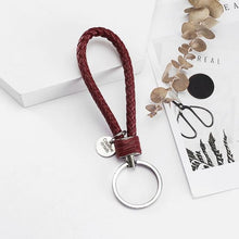 Load image into Gallery viewer, Vicney 33 Colors PU Leather Braided Woven Rope bts keychain DIY bag Pendant Key Chain Holder Car Keyrings Men Women Keychain