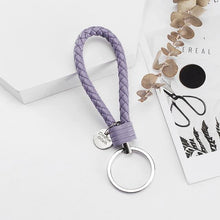 Load image into Gallery viewer, Vicney 33 Colors PU Leather Braided Woven Rope bts keychain DIY bag Pendant Key Chain Holder Car Keyrings Men Women Keychain