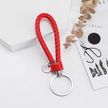 Load image into Gallery viewer, Vicney 33 Colors PU Leather Braided Woven Rope bts keychain DIY bag Pendant Key Chain Holder Car Keyrings Men Women Keychain