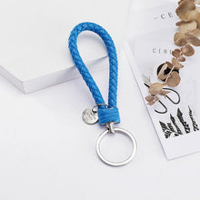 Load image into Gallery viewer, Vicney 33 Colors PU Leather Braided Woven Rope bts keychain DIY bag Pendant Key Chain Holder Car Keyrings Men Women Keychain