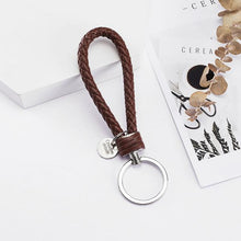 Load image into Gallery viewer, Vicney 33 Colors PU Leather Braided Woven Rope bts keychain DIY bag Pendant Key Chain Holder Car Keyrings Men Women Keychain