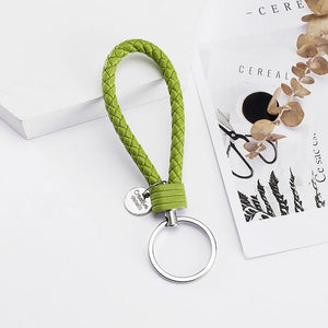 Vicney 33 Colors PU Leather Braided Woven Rope bts keychain DIY bag Pendant Key Chain Holder Car Keyrings Men Women Keychain