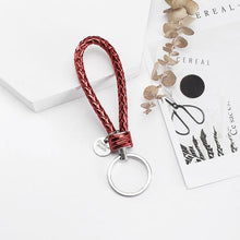 Load image into Gallery viewer, Vicney 33 Colors PU Leather Braided Woven Rope bts keychain DIY bag Pendant Key Chain Holder Car Keyrings Men Women Keychain