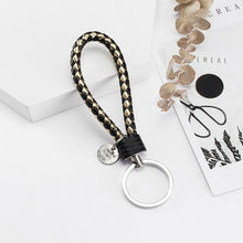 Load image into Gallery viewer, Vicney 33 Colors PU Leather Braided Woven Rope bts keychain DIY bag Pendant Key Chain Holder Car Keyrings Men Women Keychain