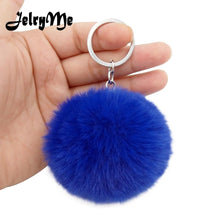 Load image into Gallery viewer, 30 Colors Fluffy Fur Pom Pom Keychains Soft Faux Rex Rabbit Fur Ball Car Keyring Pompom Key Chains Women Bag Pendant Jewelry Diy