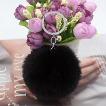 Load image into Gallery viewer, 30 Colors Fluffy Fur Pom Pom Keychains Soft Faux Rex Rabbit Fur Ball Car Keyring Pompom Key Chains Women Bag Pendant Jewelry Diy