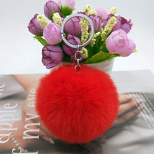 Load image into Gallery viewer, 30 Colors Fluffy Fur Pom Pom Keychains Soft Faux Rex Rabbit Fur Ball Car Keyring Pompom Key Chains Women Bag Pendant Jewelry Diy