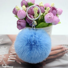 Load image into Gallery viewer, 30 Colors Fluffy Fur Pom Pom Keychains Soft Faux Rex Rabbit Fur Ball Car Keyring Pompom Key Chains Women Bag Pendant Jewelry Diy