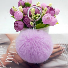 Load image into Gallery viewer, 30 Colors Fluffy Fur Pom Pom Keychains Soft Faux Rex Rabbit Fur Ball Car Keyring Pompom Key Chains Women Bag Pendant Jewelry Diy