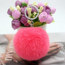 Load image into Gallery viewer, 30 Colors Fluffy Fur Pom Pom Keychains Soft Faux Rex Rabbit Fur Ball Car Keyring Pompom Key Chains Women Bag Pendant Jewelry Diy