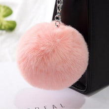 Load image into Gallery viewer, 30 Colors Fluffy Fur Pom Pom Keychains Soft Faux Rex Rabbit Fur Ball Car Keyring Pompom Key Chains Women Bag Pendant Jewelry Diy