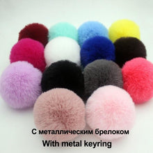 Load image into Gallery viewer, 30 Colors Fluffy Fur Pom Pom Keychains Soft Faux Rex Rabbit Fur Ball Car Keyring Pompom Key Chains Women Bag Pendant Jewelry Diy