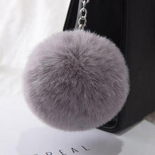 Load image into Gallery viewer, 30 Colors Fluffy Fur Pom Pom Keychains Soft Faux Rex Rabbit Fur Ball Car Keyring Pompom Key Chains Women Bag Pendant Jewelry Diy