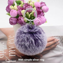 Load image into Gallery viewer, 30 Colors Fluffy Fur Pom Pom Keychains Soft Faux Rex Rabbit Fur Ball Car Keyring Pompom Key Chains Women Bag Pendant Jewelry Diy